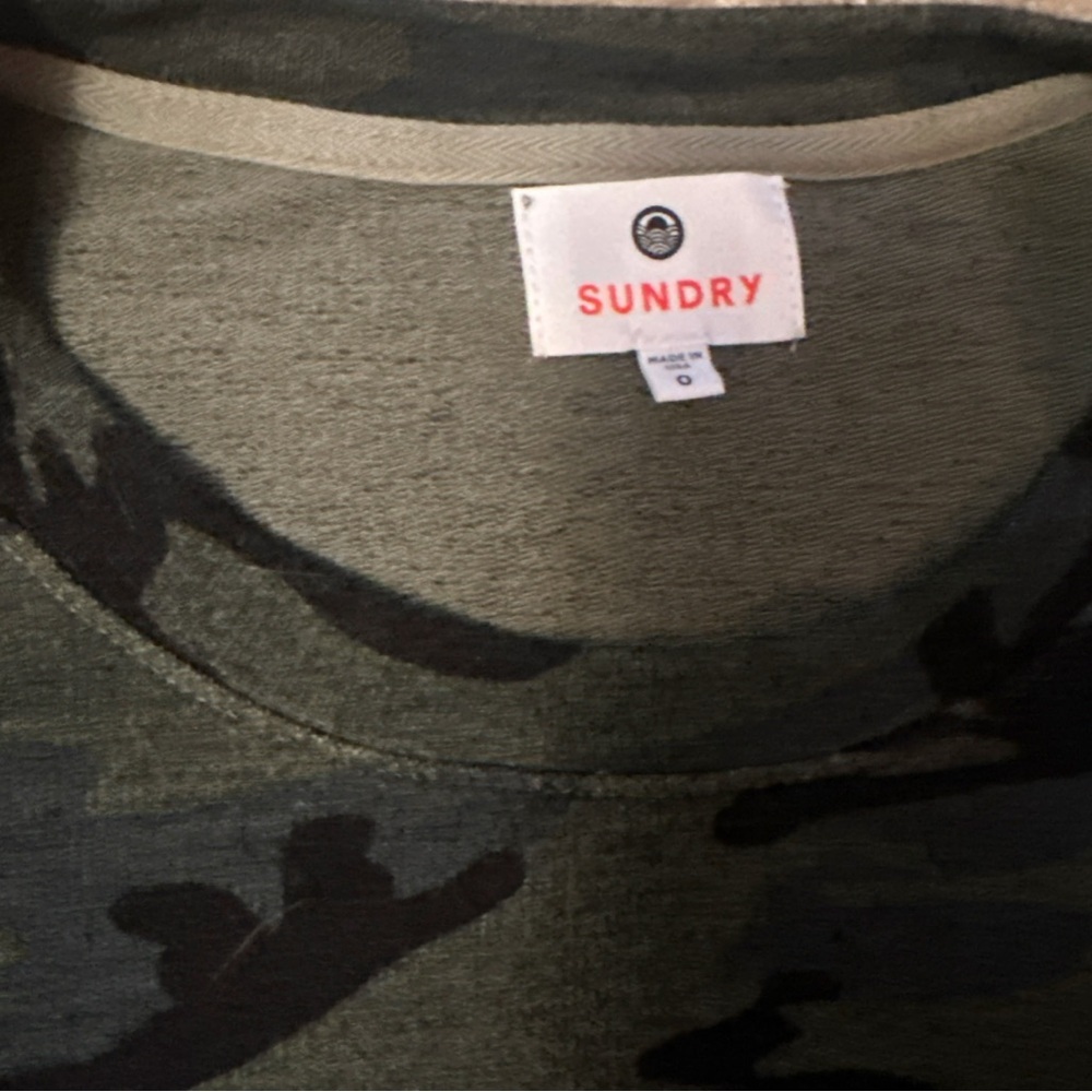 Sundry Size 0 Camo Sweater - Gently Used, Made in USA - Picture 4 of 4